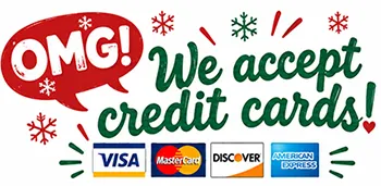We accept all major credit cards We accept all major credit cards
