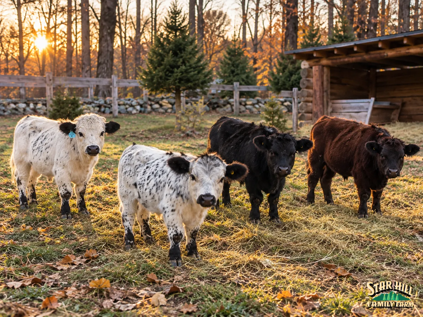 Star Hill's four adorable micro-miniature American Park cows
